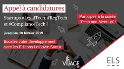 APPEL À CANDIDATURES AUX START-UP EUROPÉENNES LEGALTECH, REGTECH ET COMPLIANCE